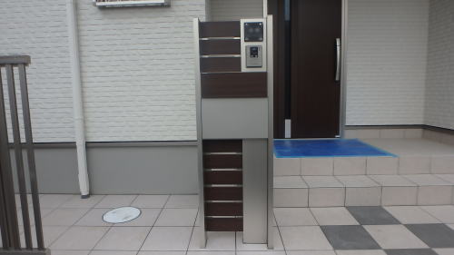 ルシアスポストユニットBW03型R/プラチナステン&ショコラウォールナット