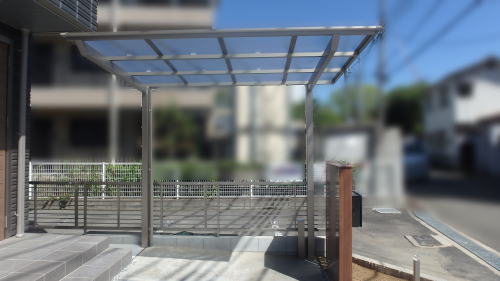 摂津 新築外構 自転車置き場