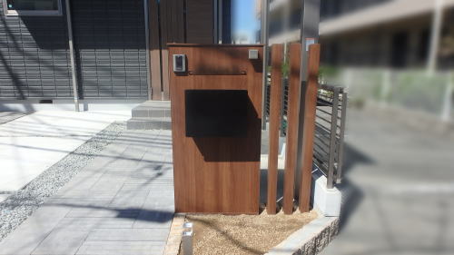 摂津 新築外構 ウォールスクリーンファンクション門袖