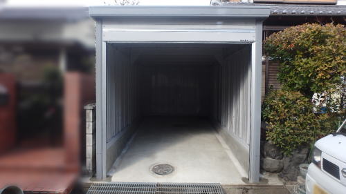 大阪高槻 車庫建て替え ガレーディア 電動シャッター仕様