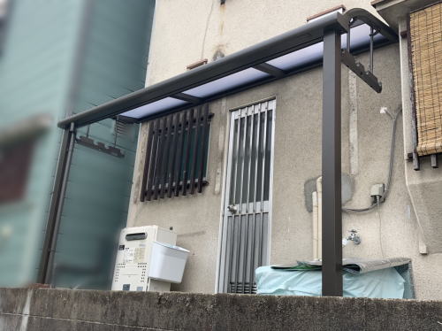大阪市M様邸 テラス屋根設置 スピーネR/オータムブラウン(LIXIL)