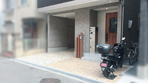 大阪市N様邸 新築外構 スタンプコンクリート