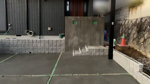 大阪高槻 ガレージ ワイヤーメッシュ敷設
