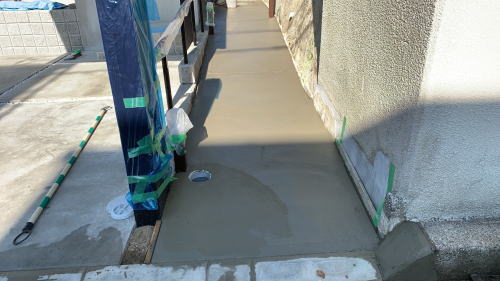 大阪高槻 アプローチ 土間コンクリート打設