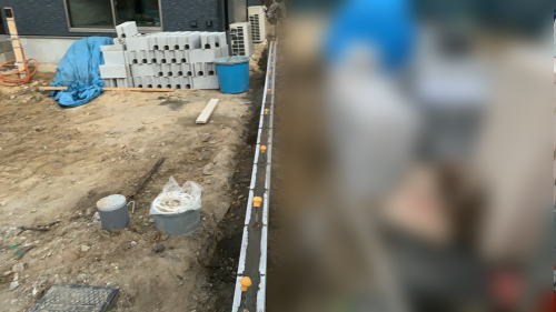 大阪枚方 境界沿い ブロック積み