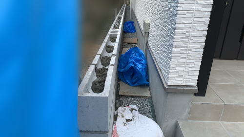 大阪枚方 境界ブロック積み
