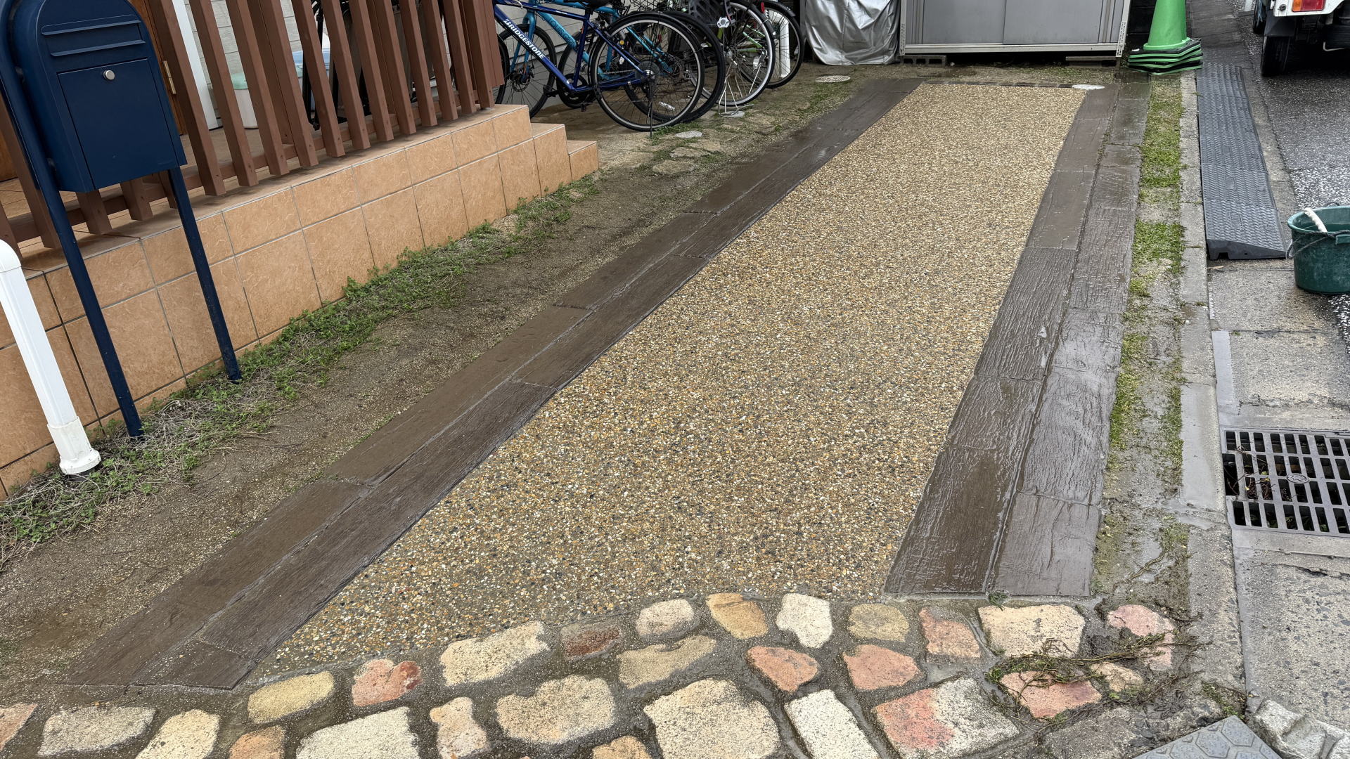 高槻市H様邸 ガレージ 砂美石洗い出し