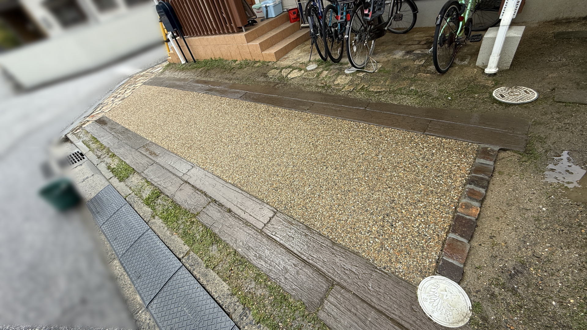 高槻市H様邸 ガレージ 砂美石洗い出し