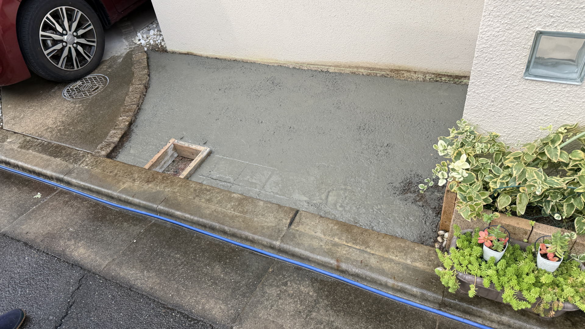 高槻市K様邸 ガレージ・サービスヤード 洗い出し下地打設