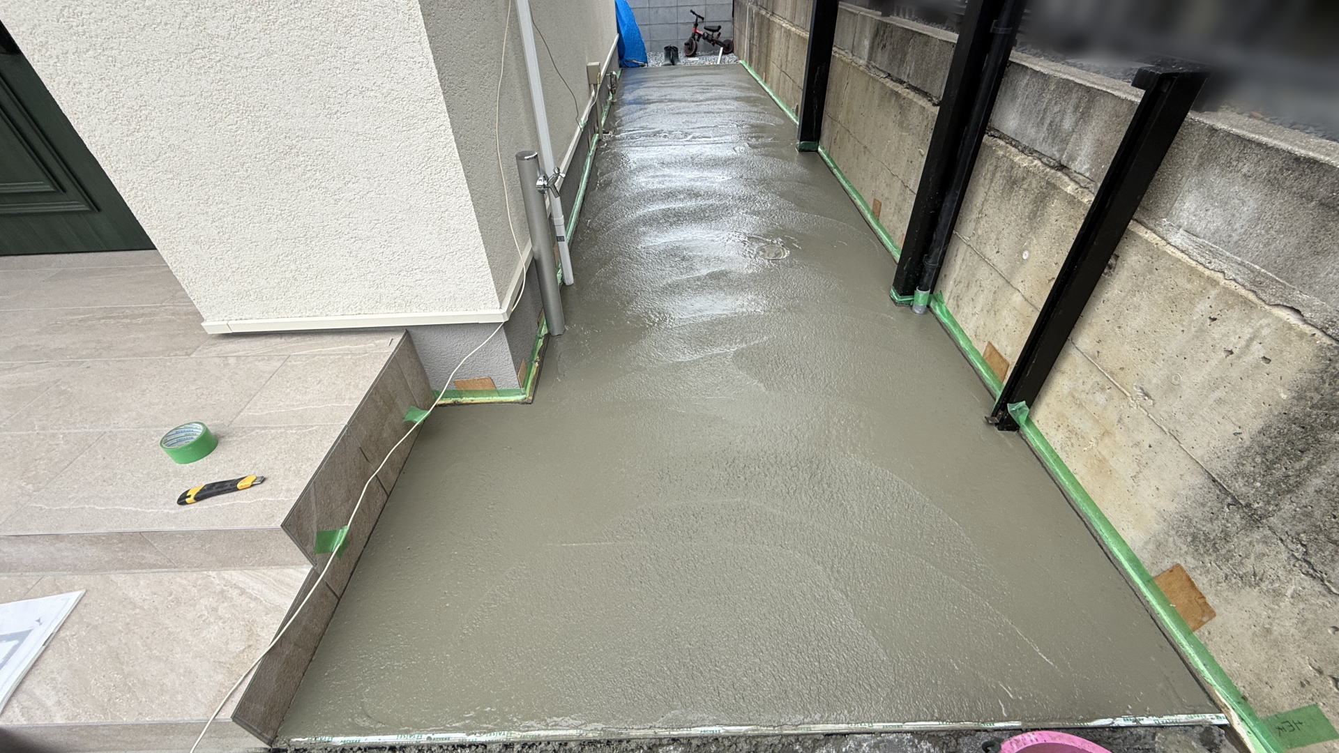 高槻市K様邸 自転車置き場 土間コンクリート打設