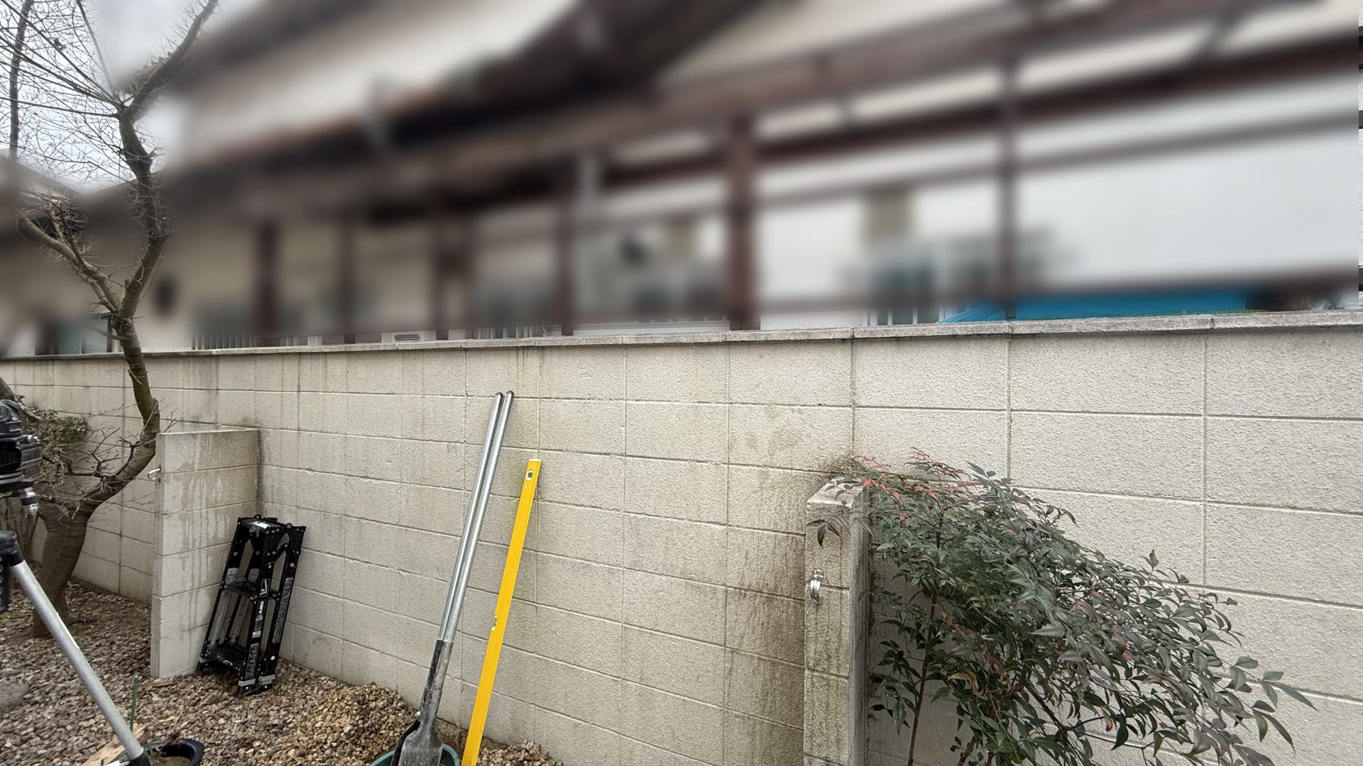 京都府長岡京市N様邸 サービスヤード フェンス取付前